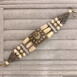 Vintage faux bone beaded bracelet